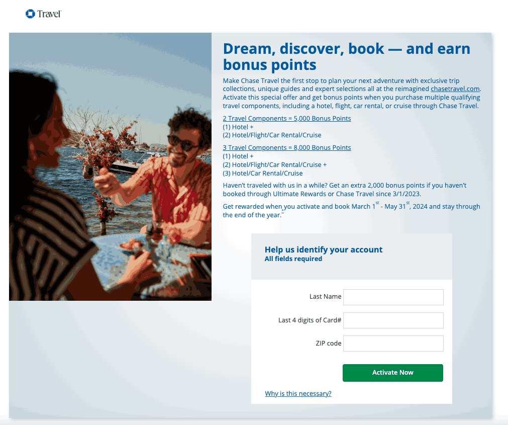 chase mybonus travel bonus offer march 2024