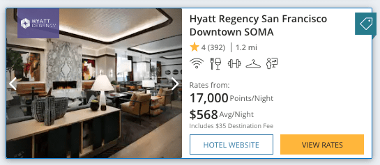 hyatt regency downtown san francisco example booking