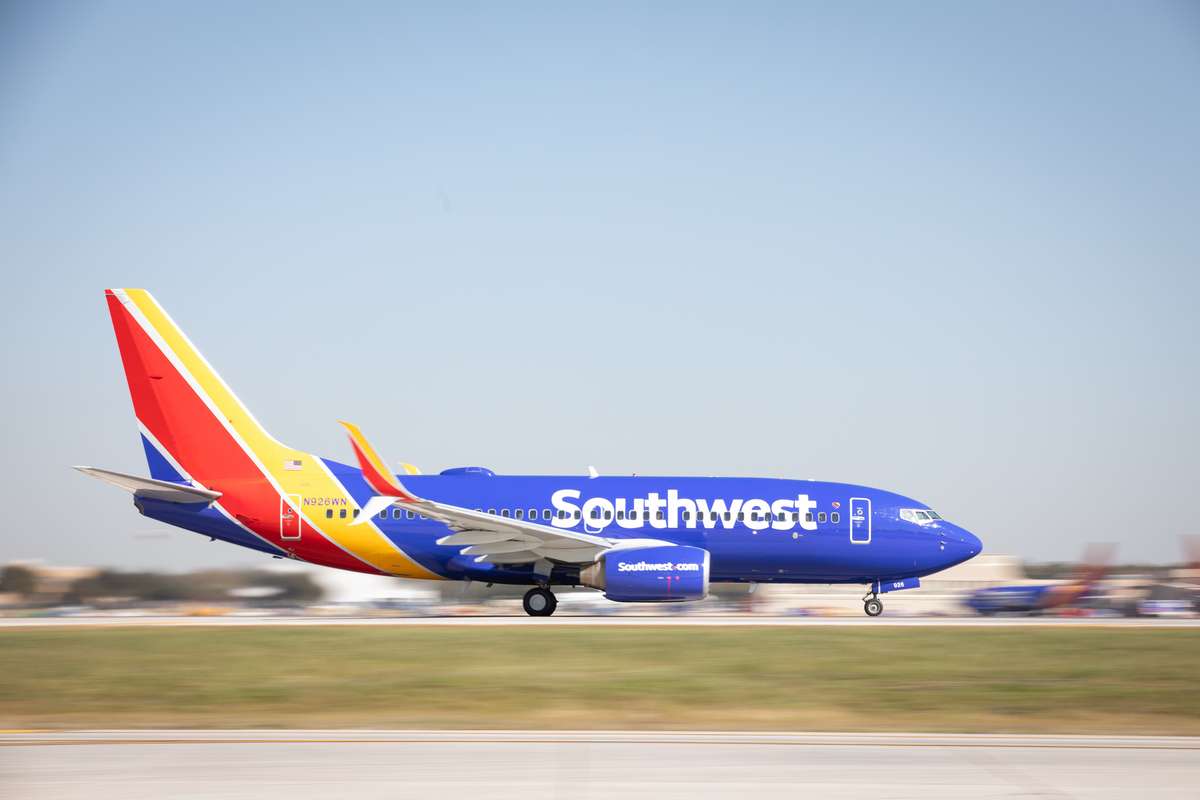 southwest airlines airplane on tarmac