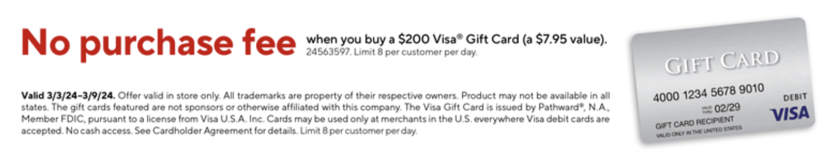 staples fee free visa gift card offer march 3-9 2024