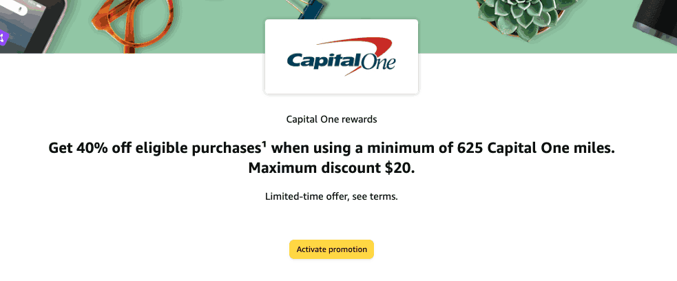 capital one targeted 40% off amazon prime day